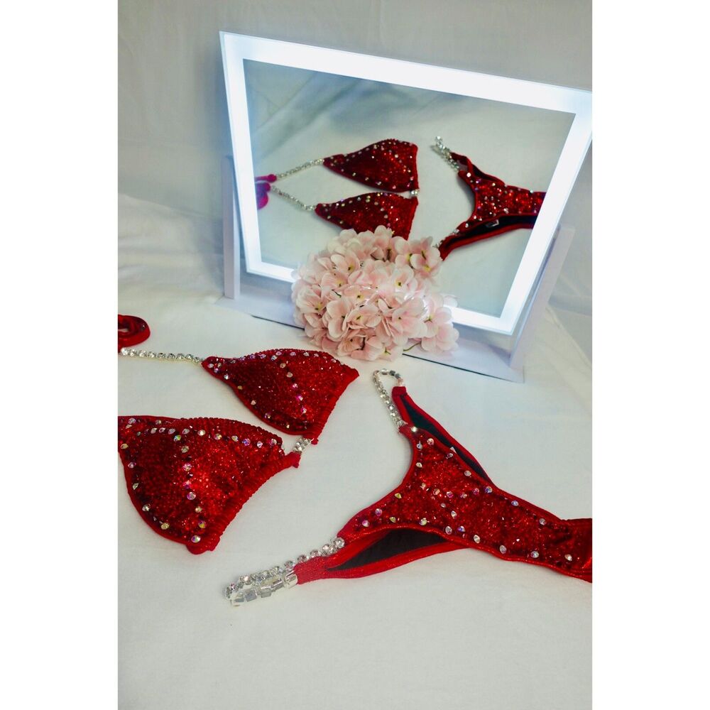 NPC Competition Bikini Fitness Red Size S Cup A-B